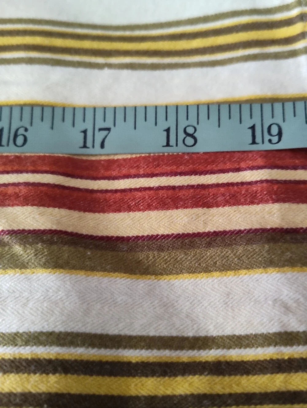 Set of 4 Pier 1 Imports Striped Cloth Napkins 20x21 Red Gold Green Cotton Table